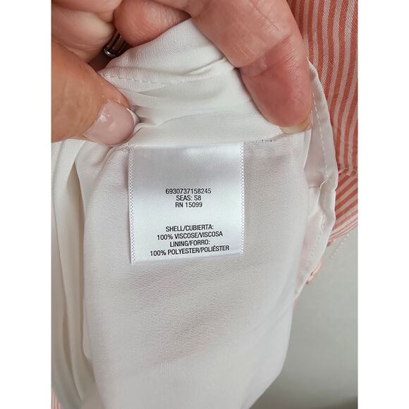 Vintage Simply Styled by Sears Women's 16 Striped belted maxi on or off shoulder - Picture 5 of 12